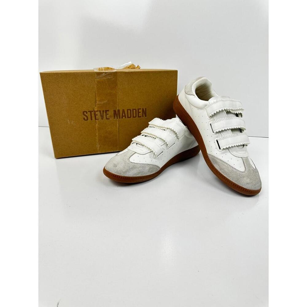 Steve Madden Women's Momentum Sneaker, White, Size 10